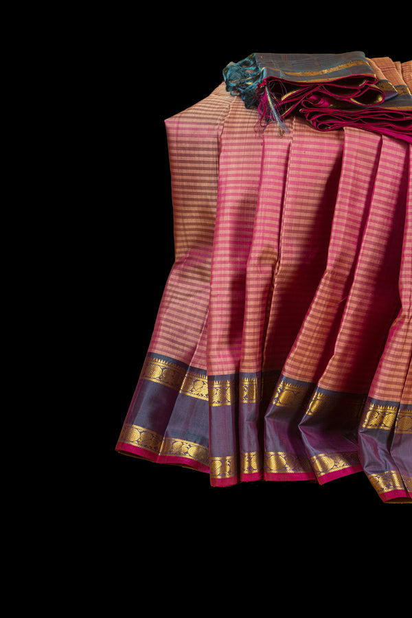 Dual Pink Kanjivaram Silk Saree