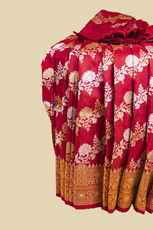 Red Enchanting Banarasi Handloom Saree