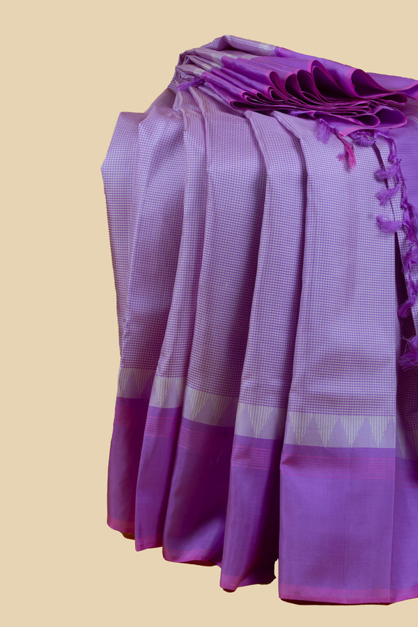 Lavender on Lavender Korvai Kanjivaram Silk Saree