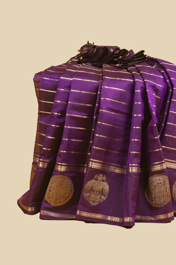 Purple Veldhari Silk Cotton Saree