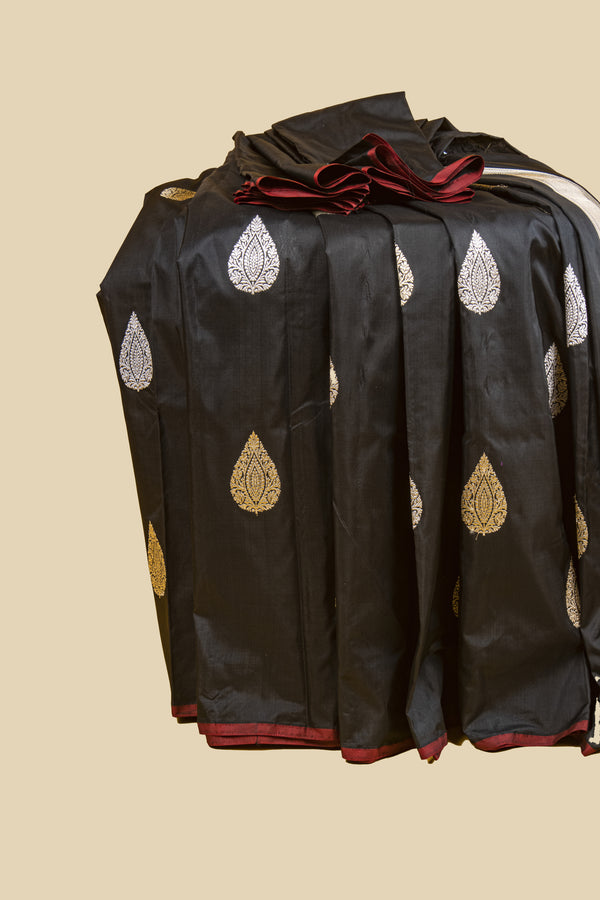 Black Katan Silk Banaras Saree