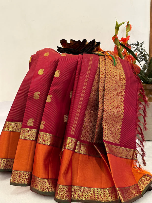 Red Vairoosi Saree