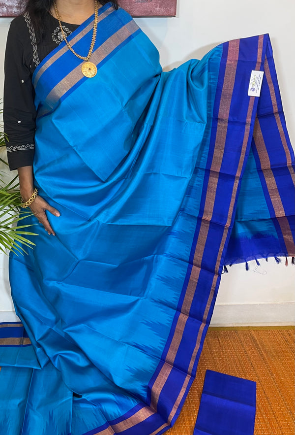 Blue and Blue Kanjivaram Silk Saree