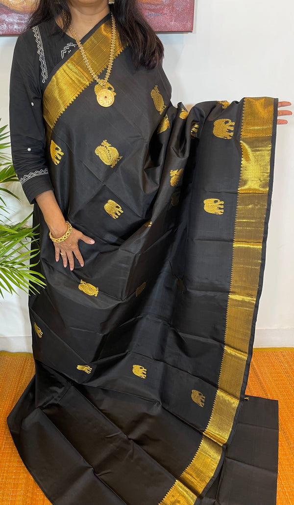 Black Kanjivaram Silk Saree