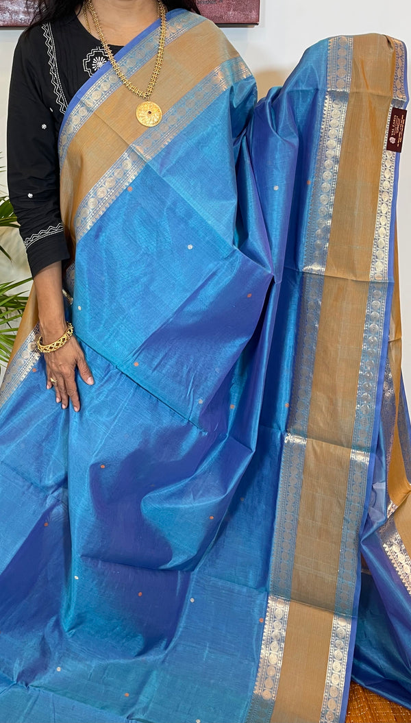 Light Blue Silk Cotton Saree