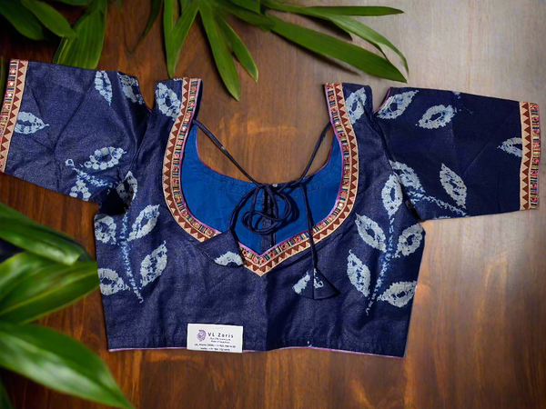 Blue Batik  Handcrafted Blouse - Size 38