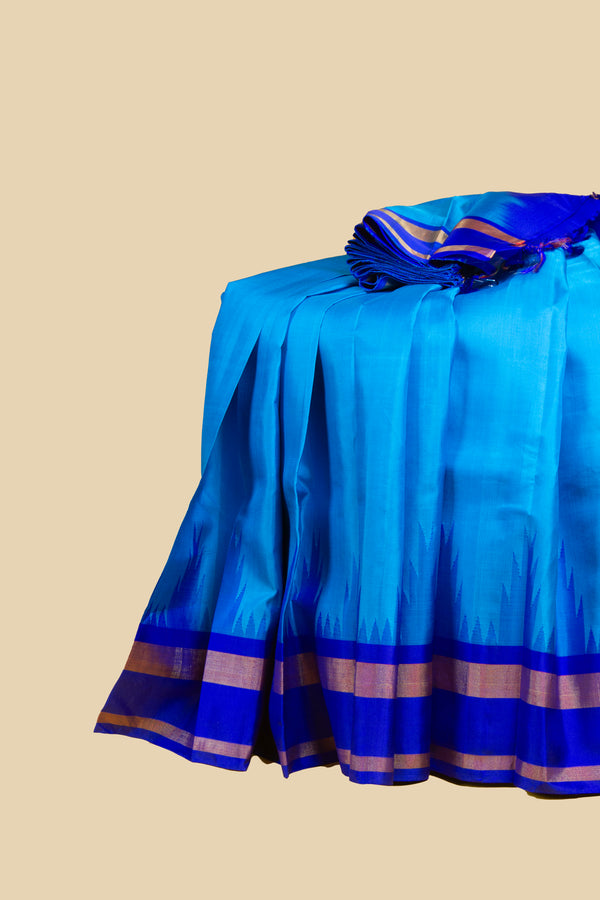 Blue and Blue Kanjivaram Silk Saree